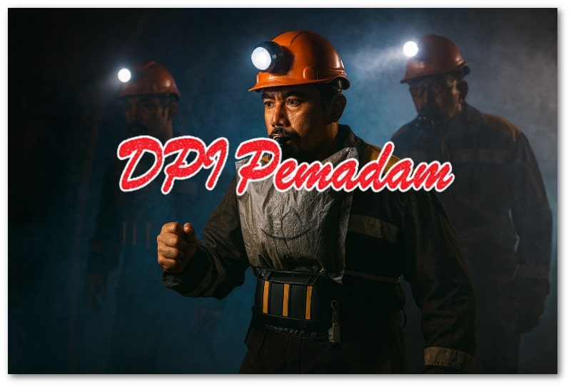 Tim rescue tambang bawah tanah Indonesia menggunakan peralatan penyelamatan lengkap di lorong tambang yang dipenuhi asap